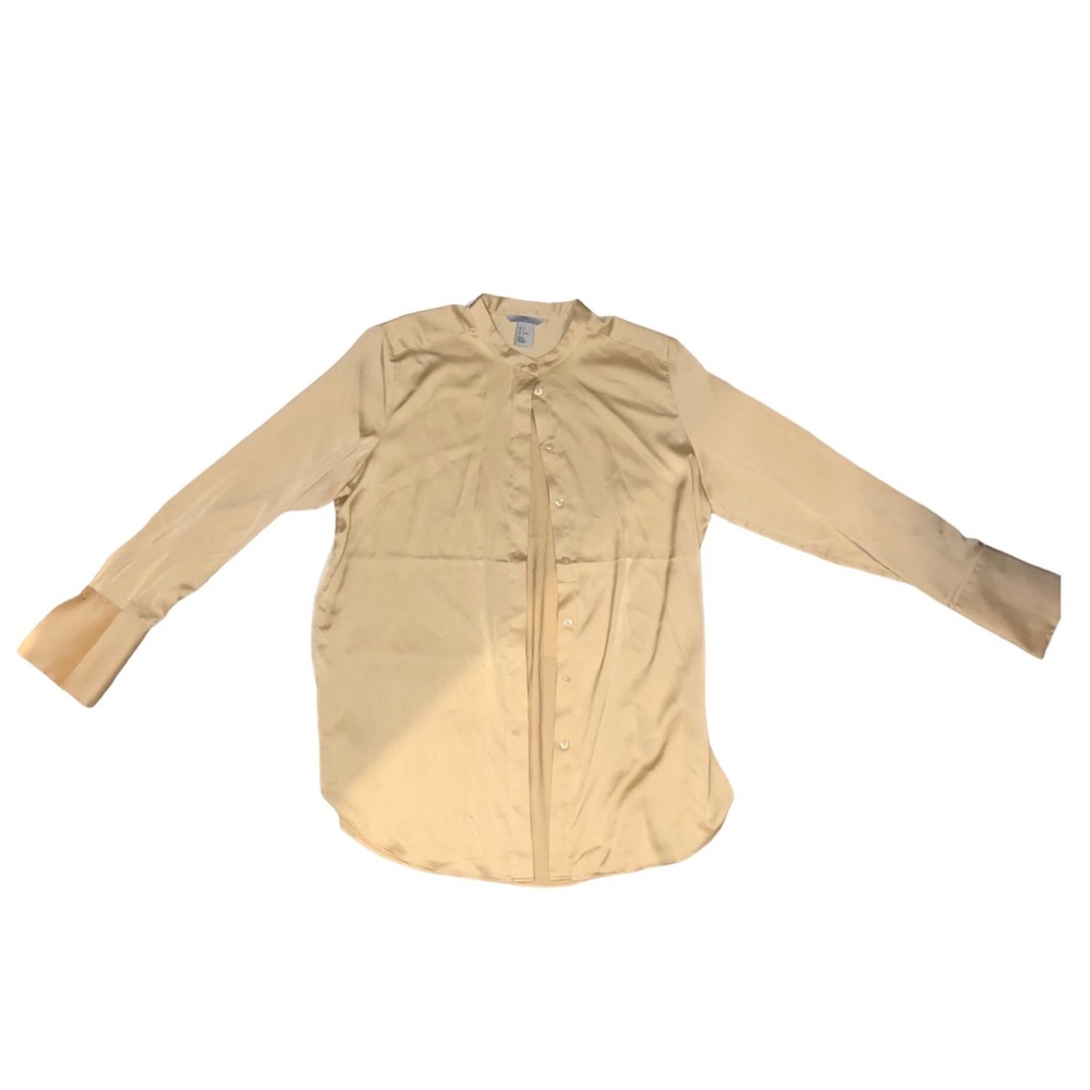 Satin golden button up blouse